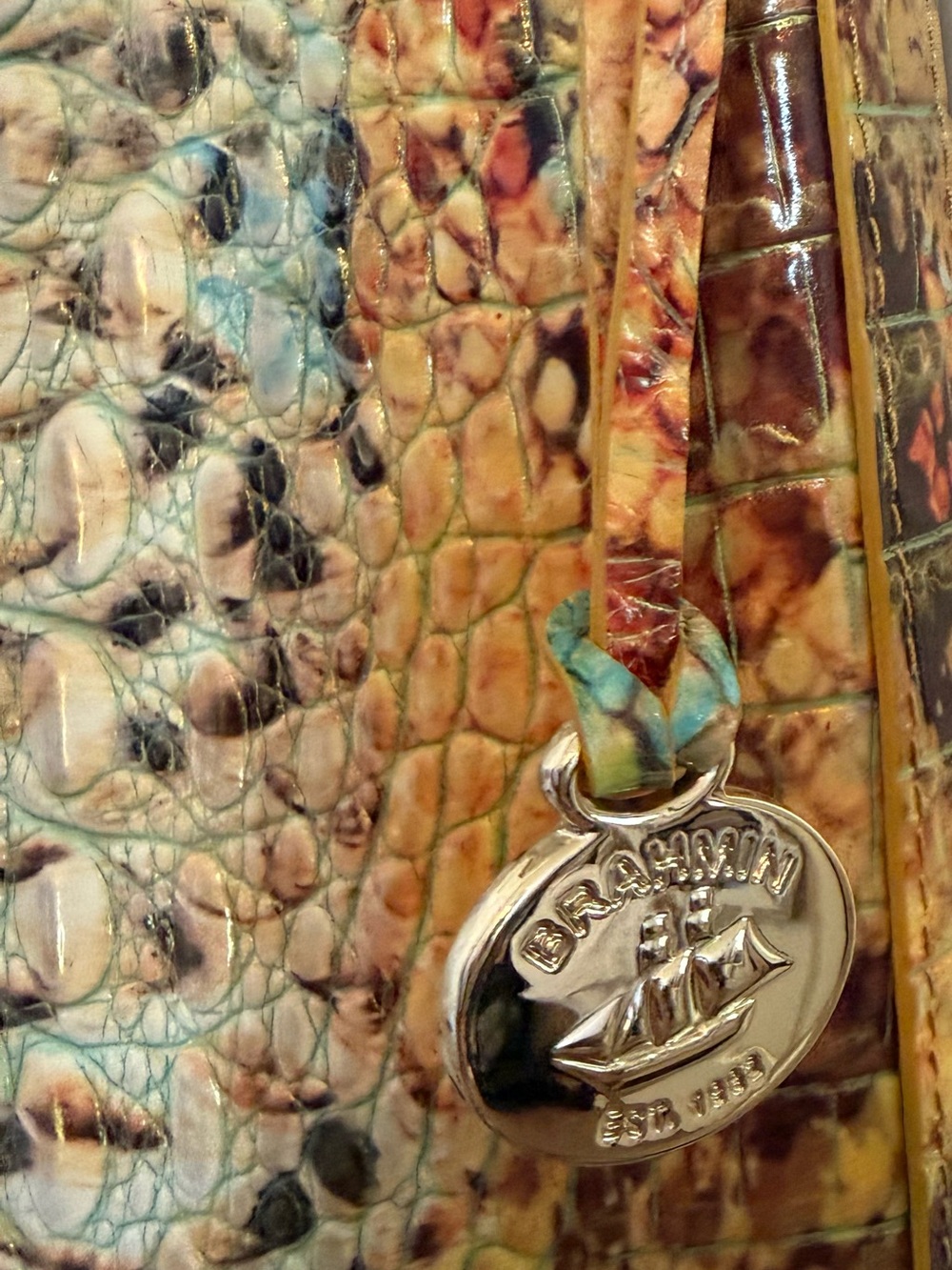 Brahmin Katie Leather Croc-Embossed Crossbody Bag - Picture 6 of 6